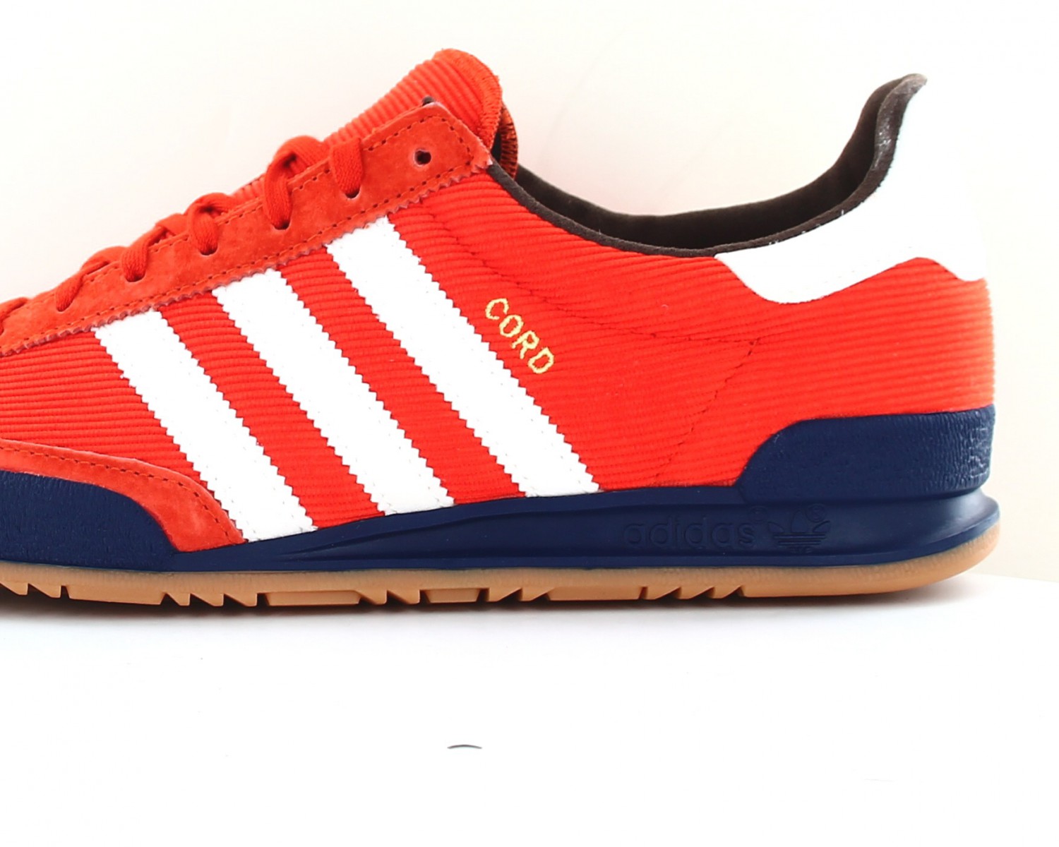 Adidas Cord Orange blanc bleu marine gomme