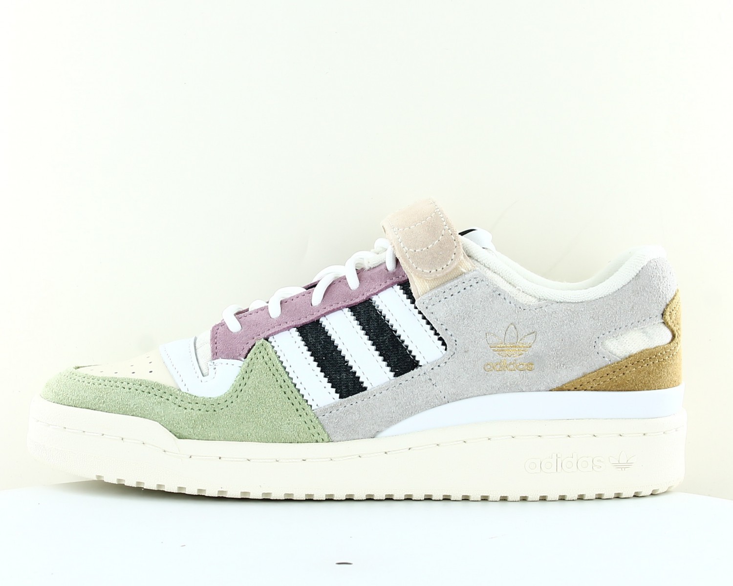 Adidas Forum low femme Beige blanc noir multicolor