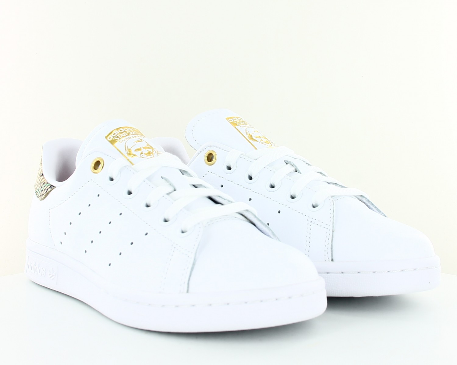 Stan smith femme serpent Blanc or beige vert