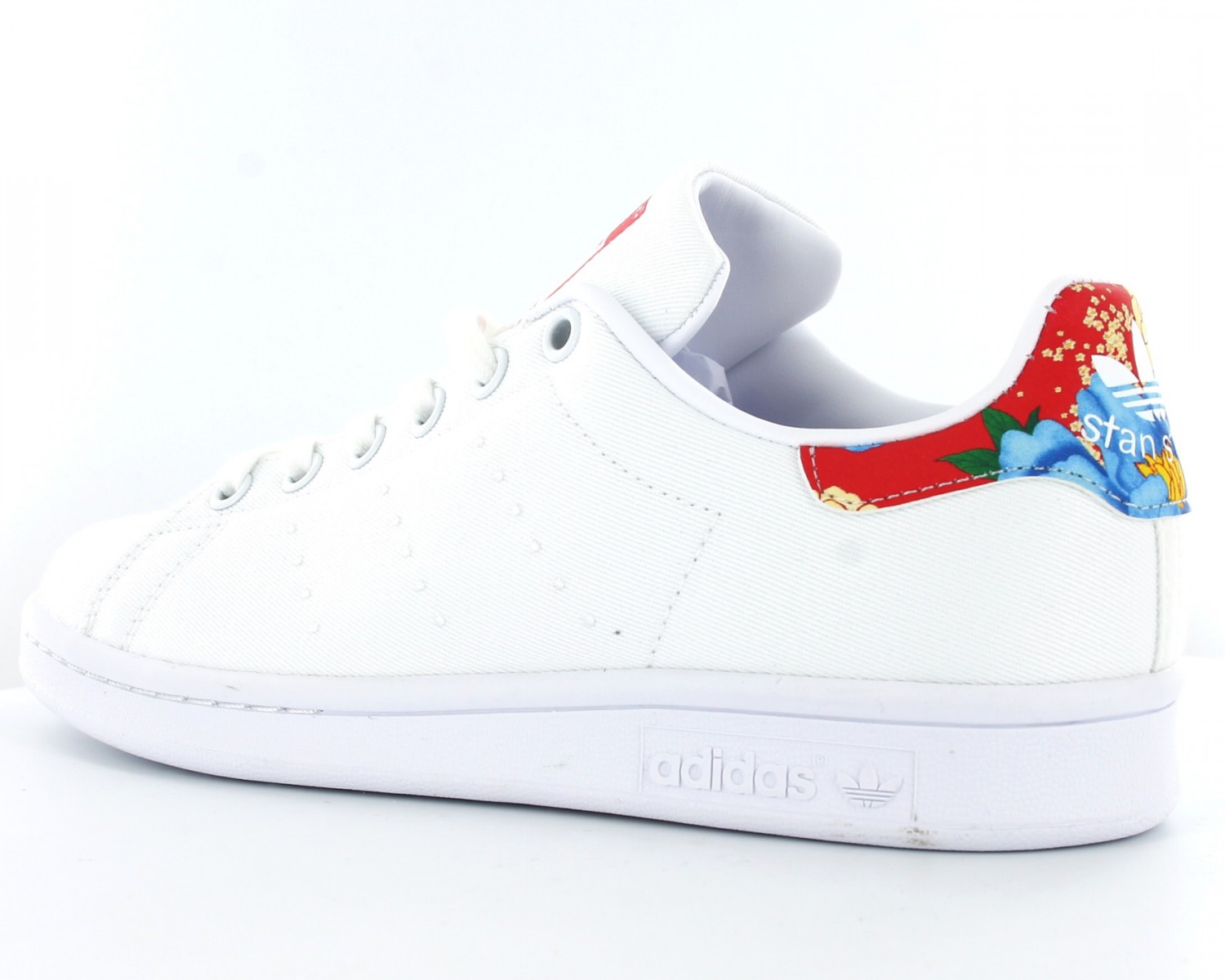 adidas stan smith floral blanche