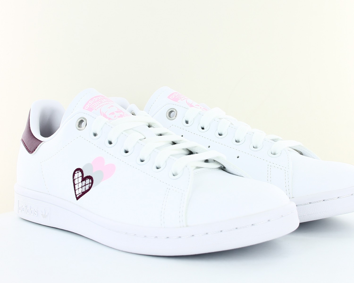 voz Hacer deporte Grupo Adidas Stan smith triple coeur Blanc rose argent bordeaux H03936