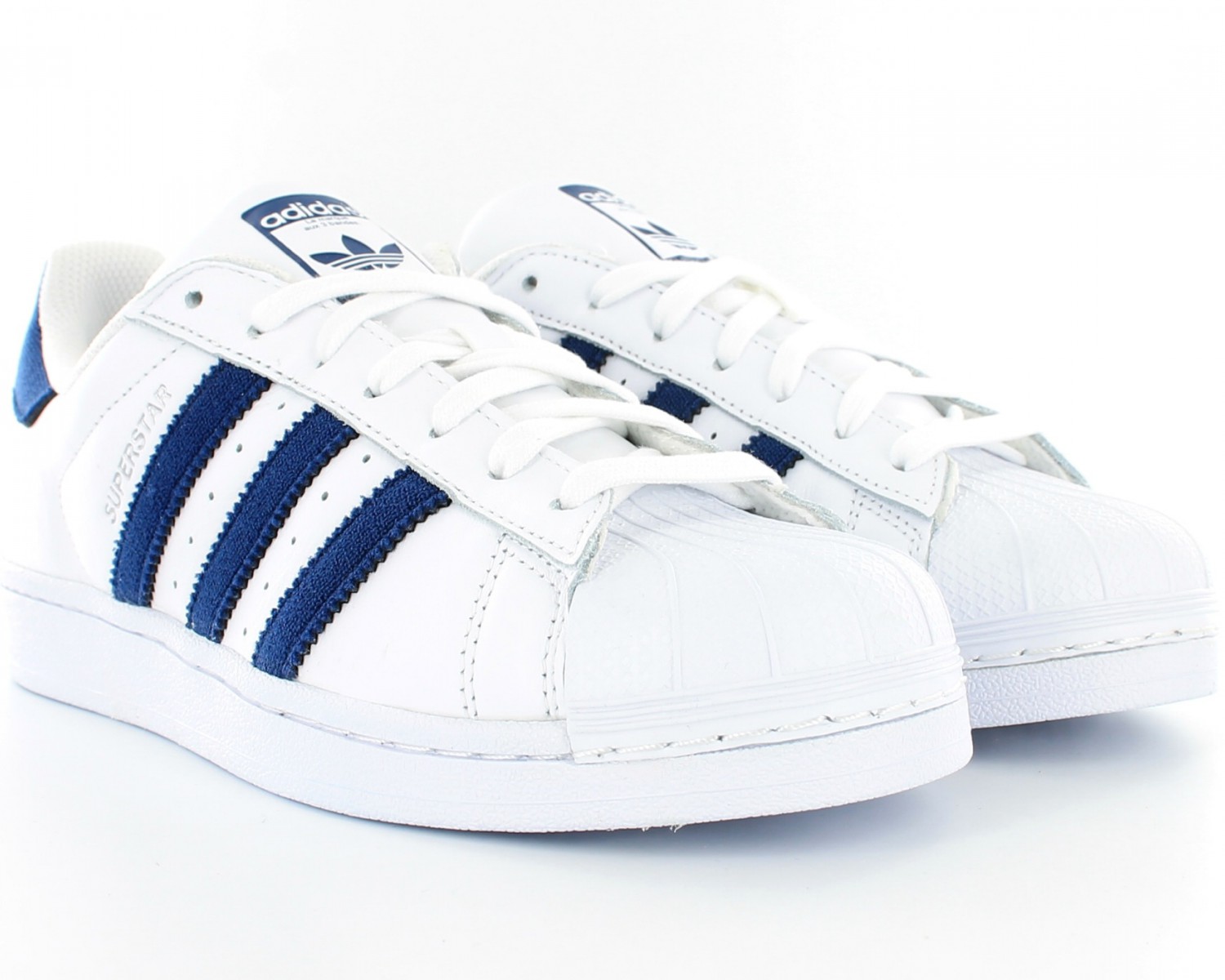 adidas superstar blanc bleu