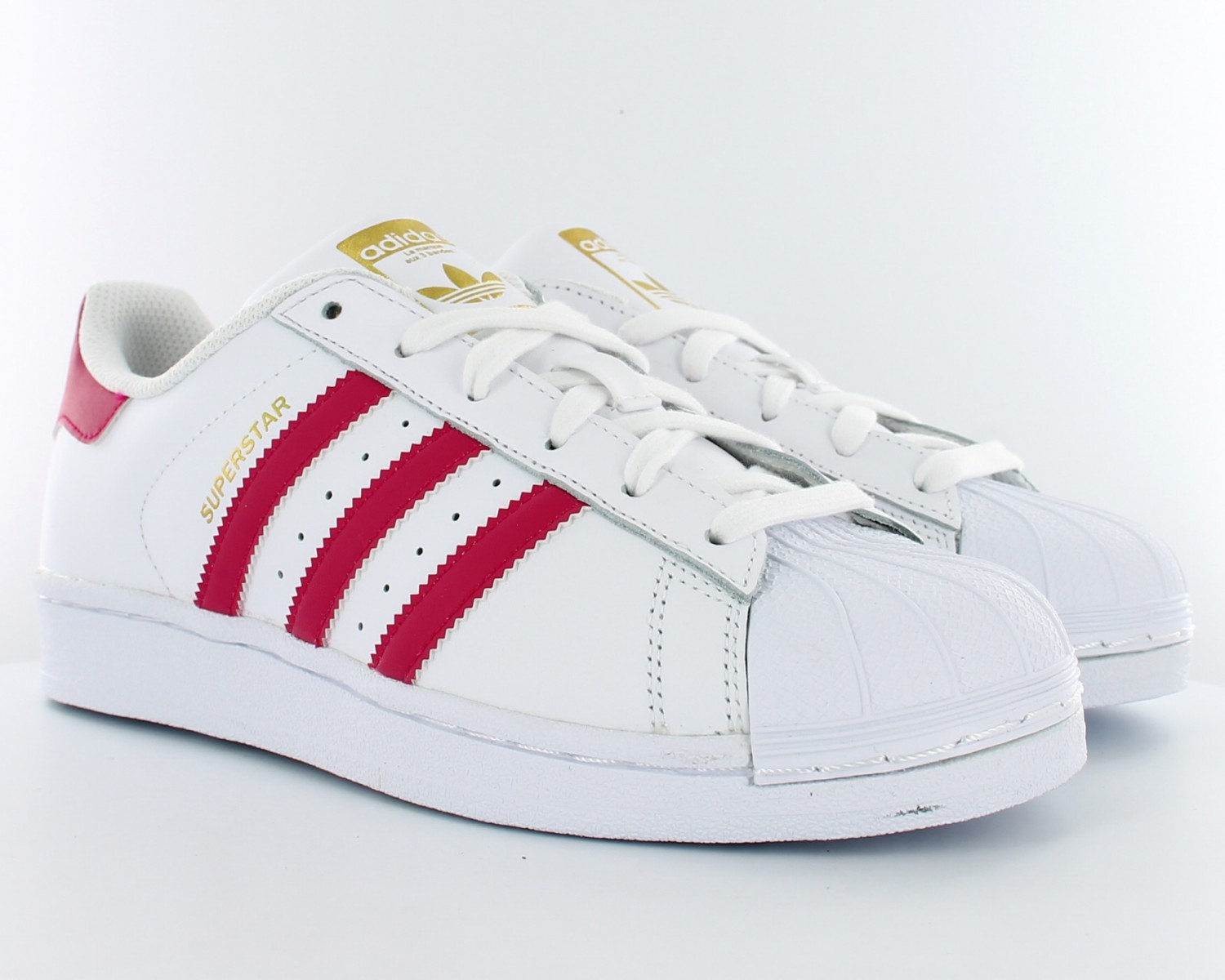 superstar adidas rose et blanche