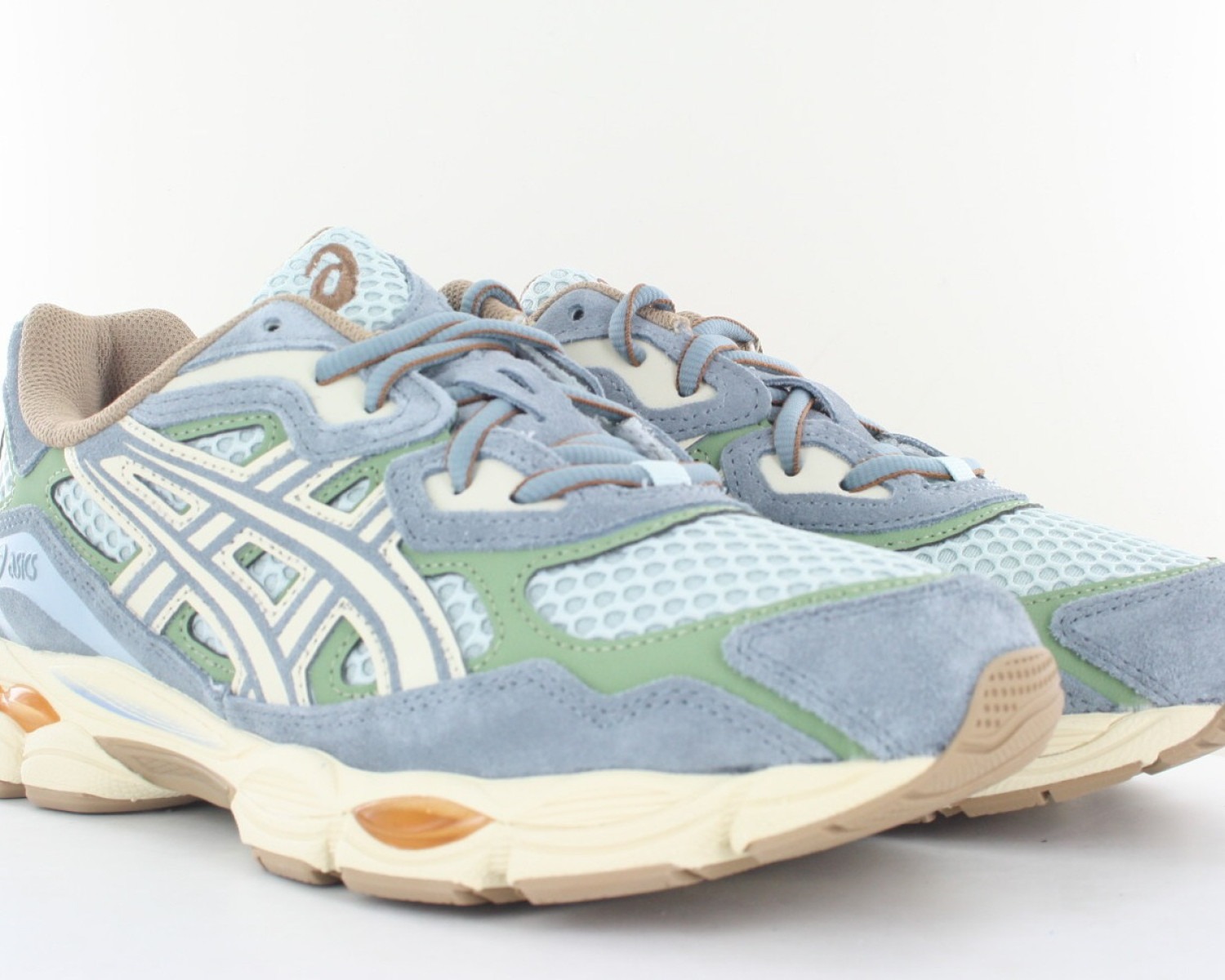 Asics Gel nyc Bleu ciel vert beige orange