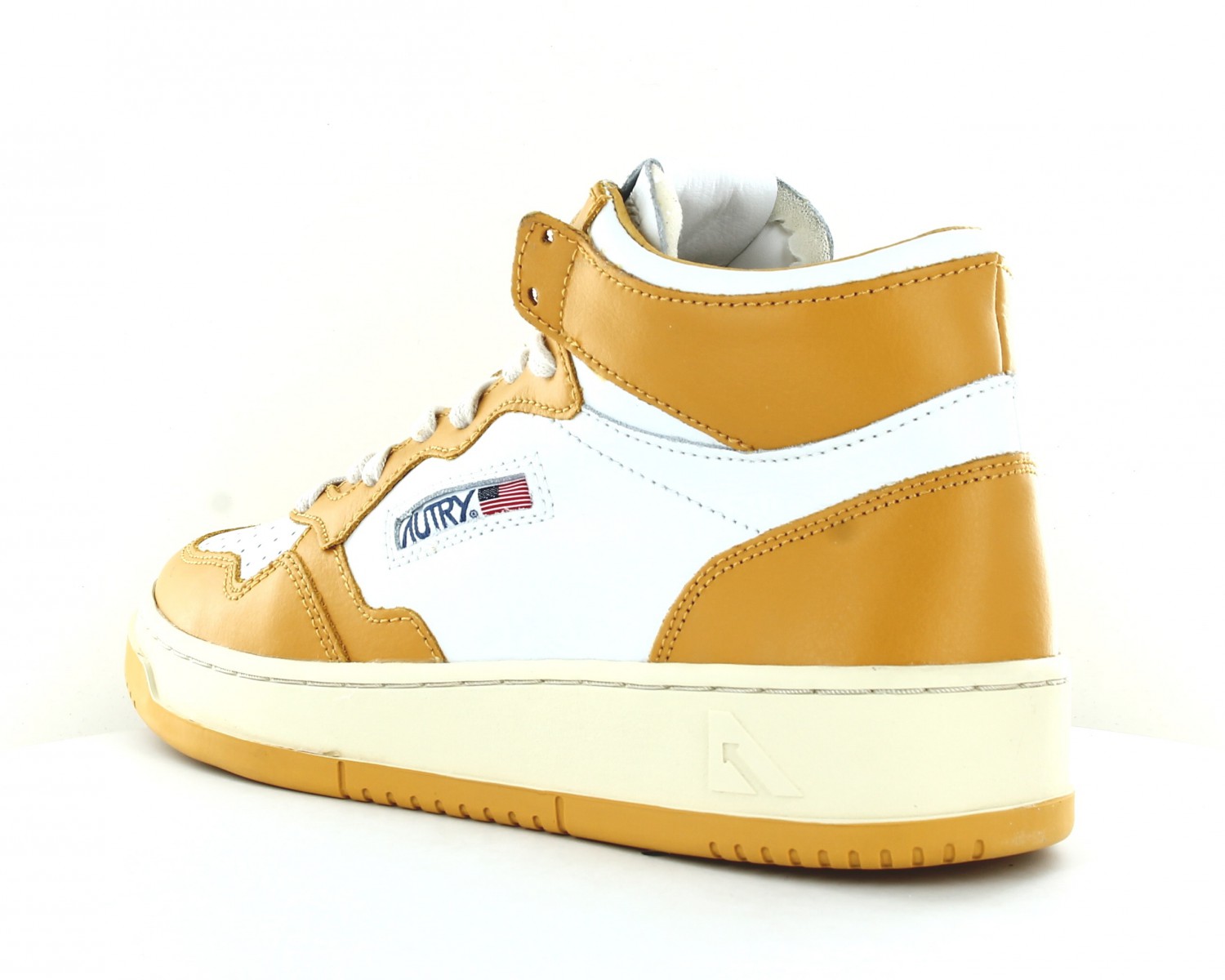 Autry 01 bicolor high Blanc jaune