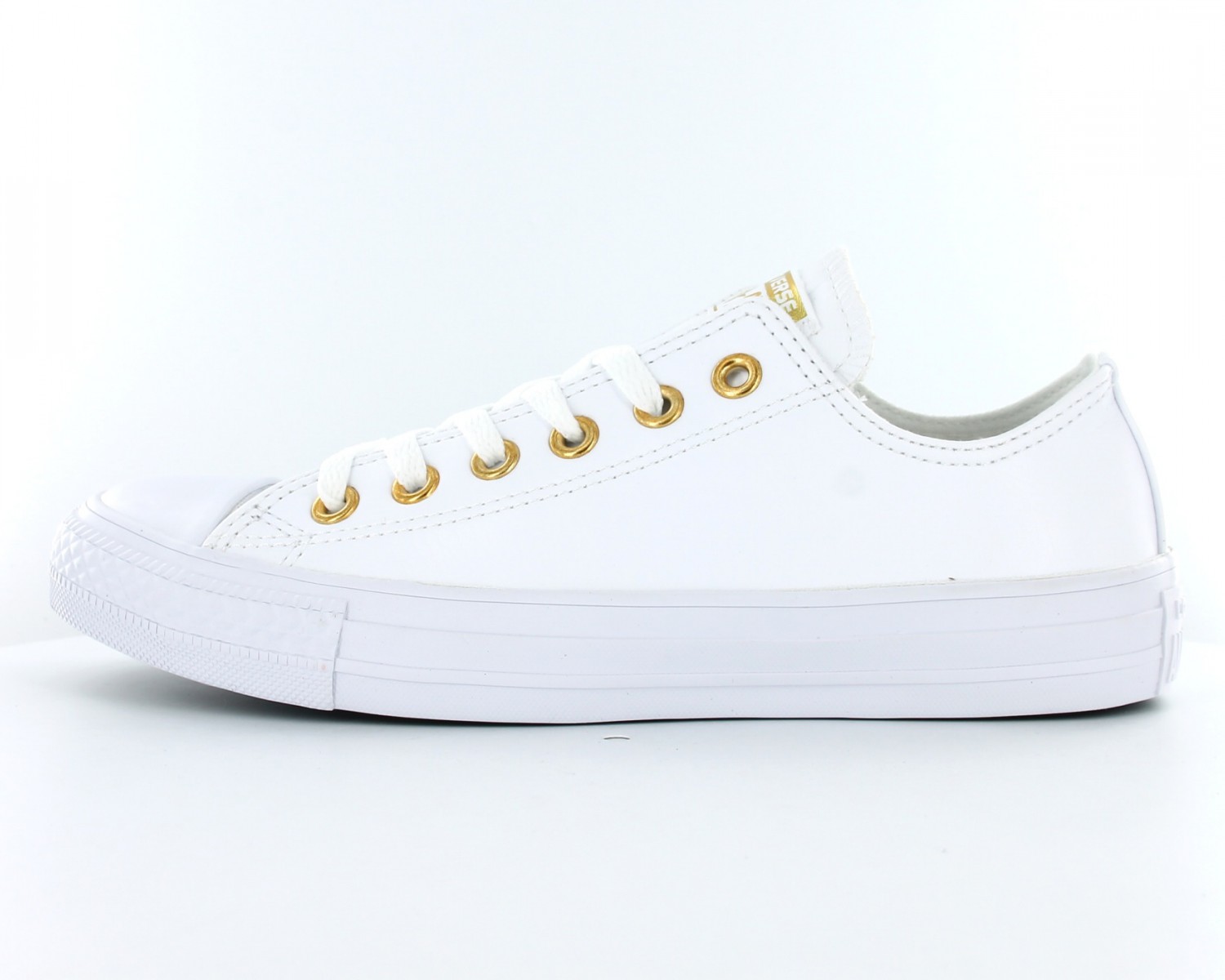 converse basse blanche et or