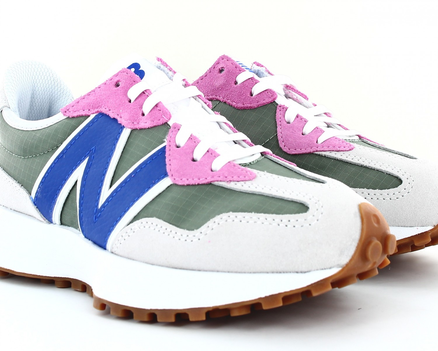 New Balance 327 Vert bleu rose