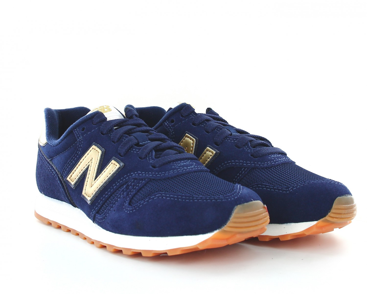 New Balance 373 femme suede Bleu marine or