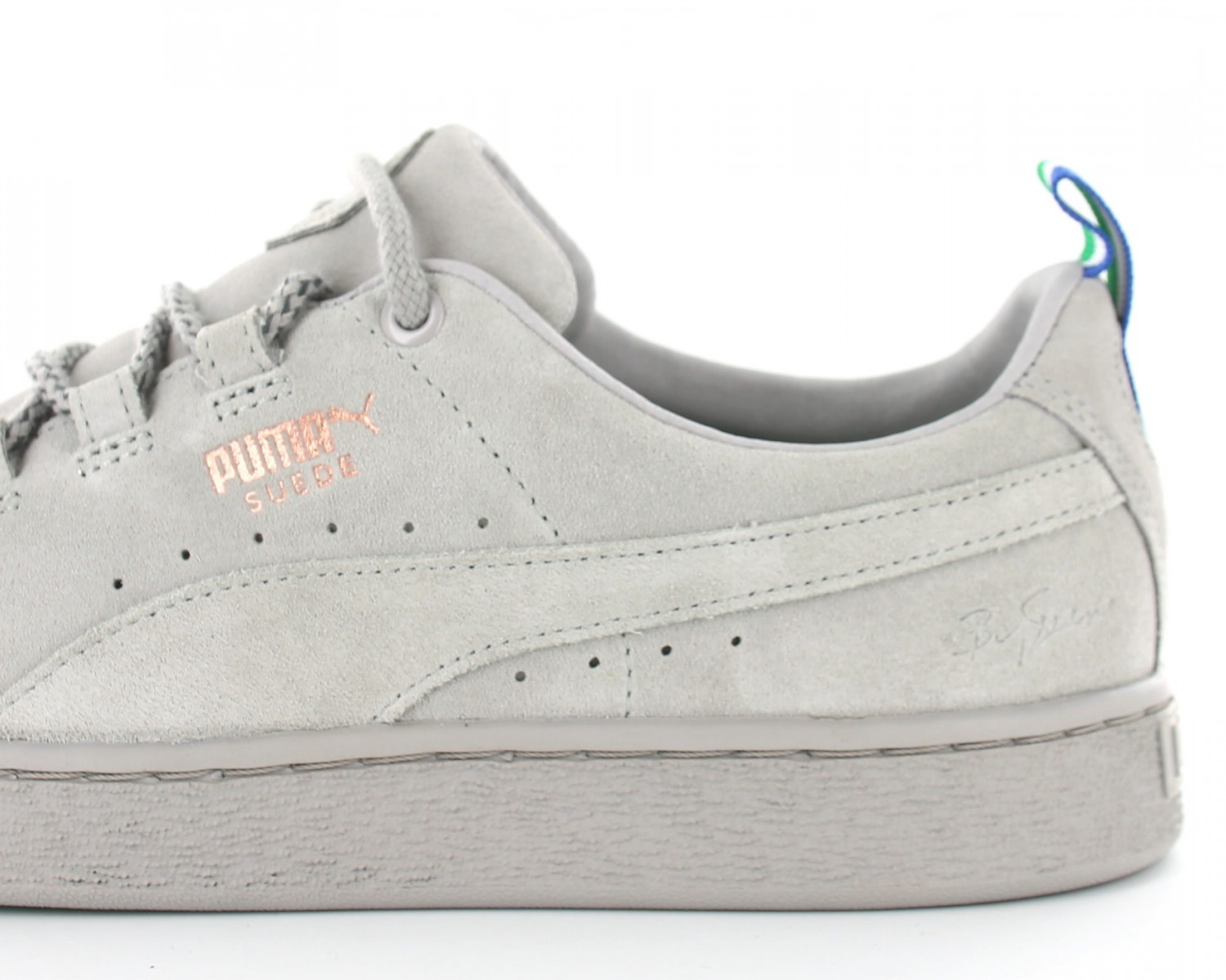 puma suede grey green