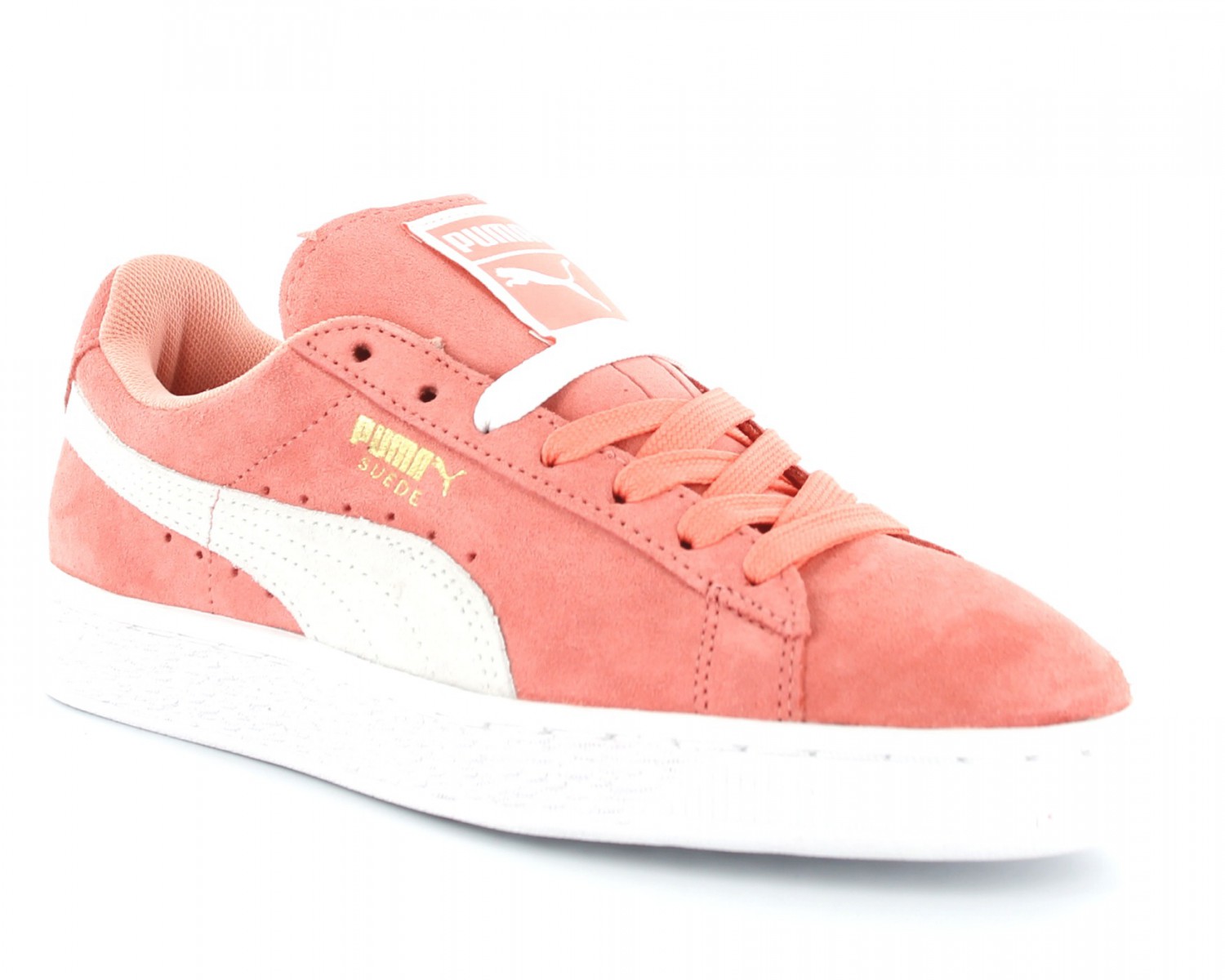 chaussure puma suede rose pastel