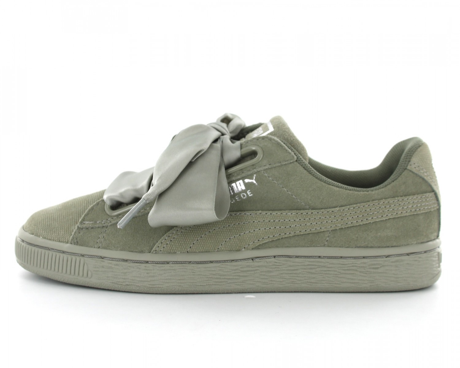 puma suede heart khaki