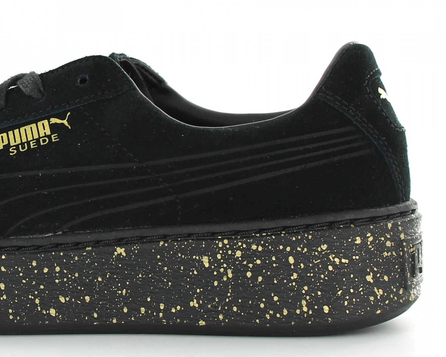 chaussures puma suede platform speckle black noir