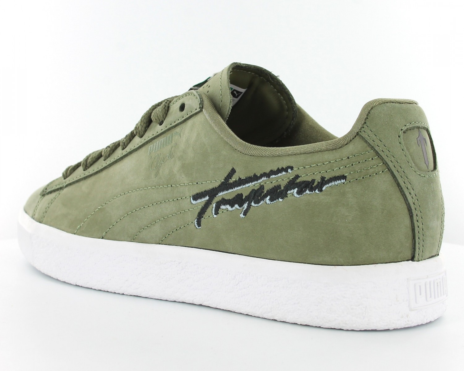 puma clyde olive green