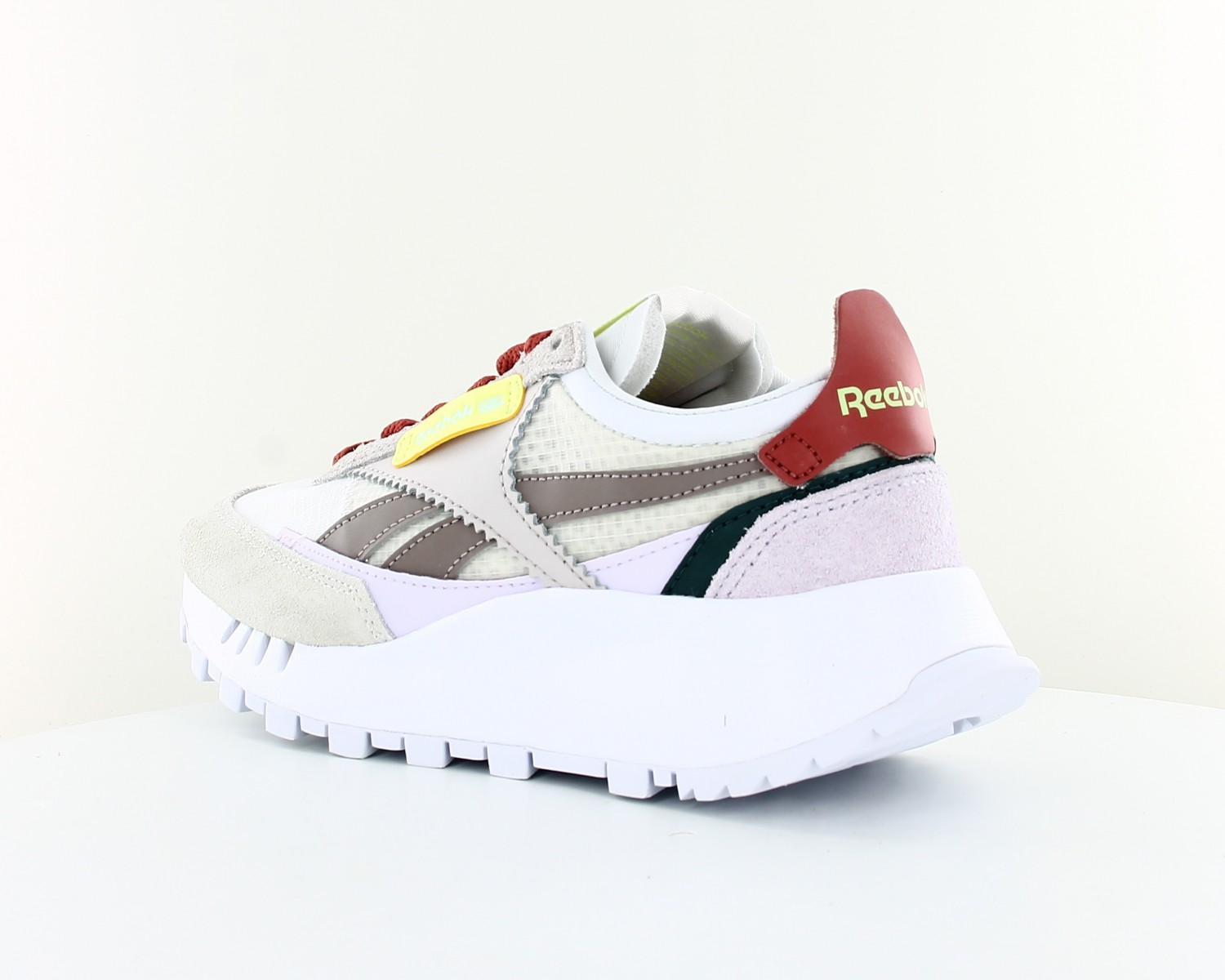 Reebok CL legacy femme Blanc gris marron jaune