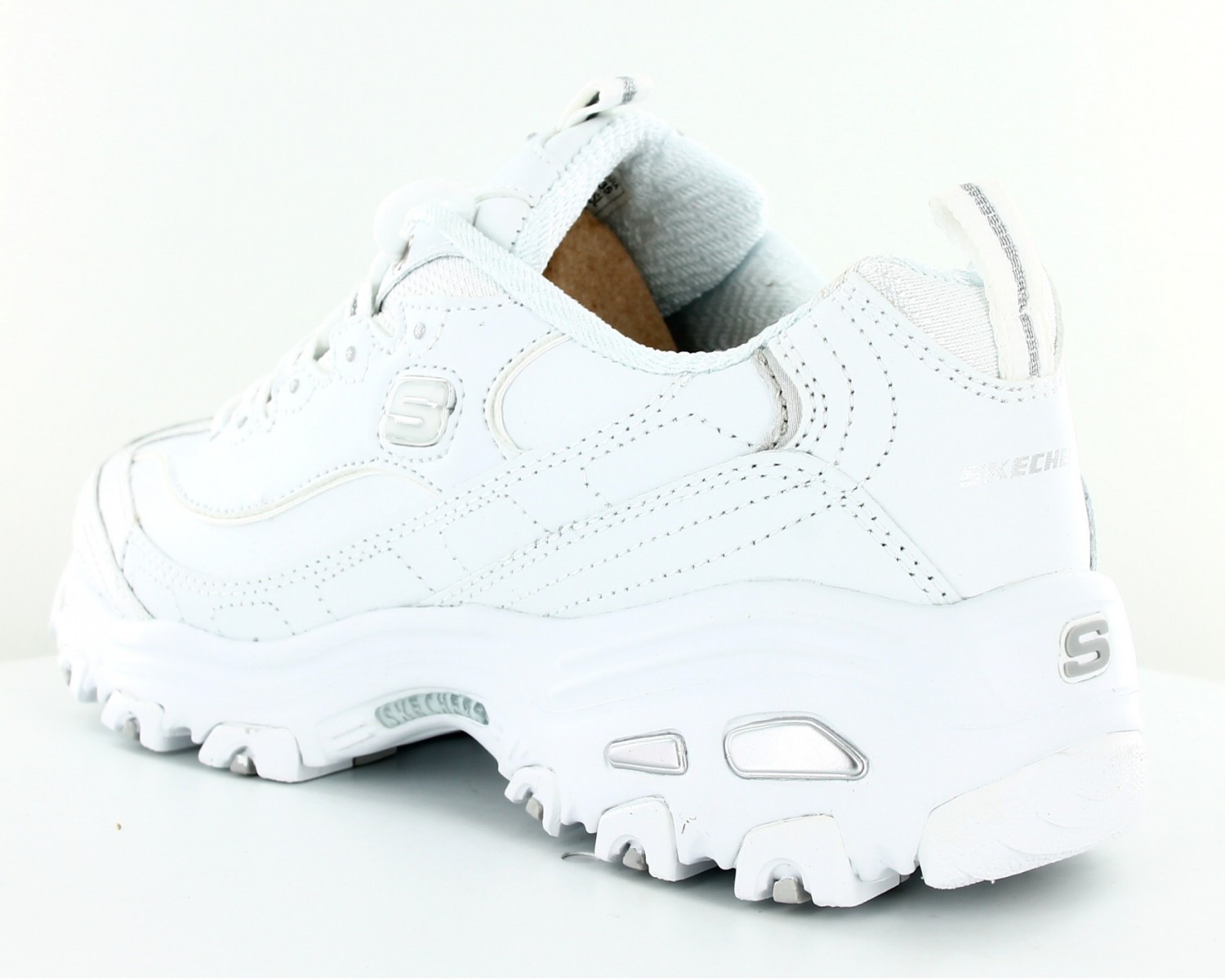 Skechers D lites Blanc blanc argent