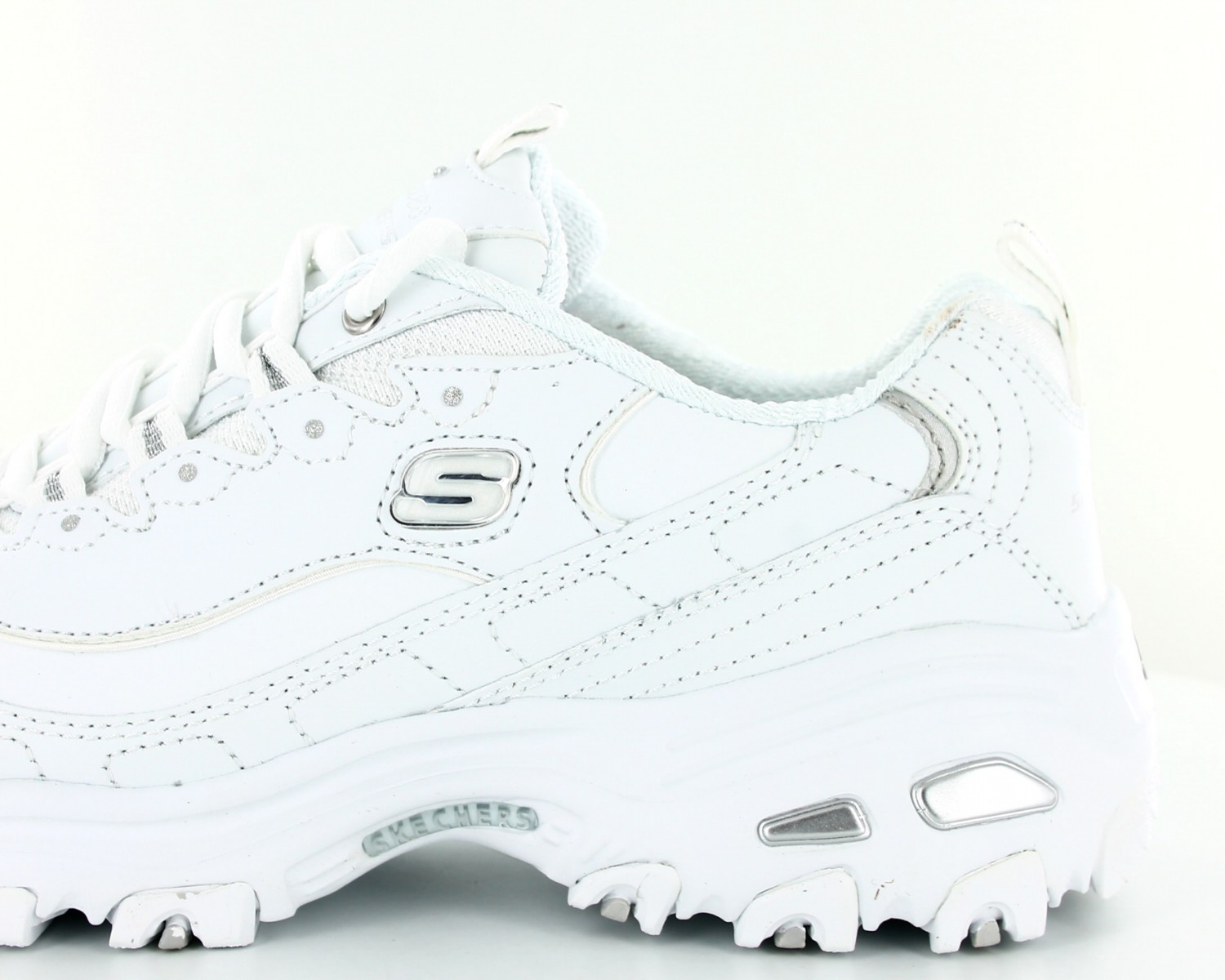 Skechers D lites Blanc blanc argent