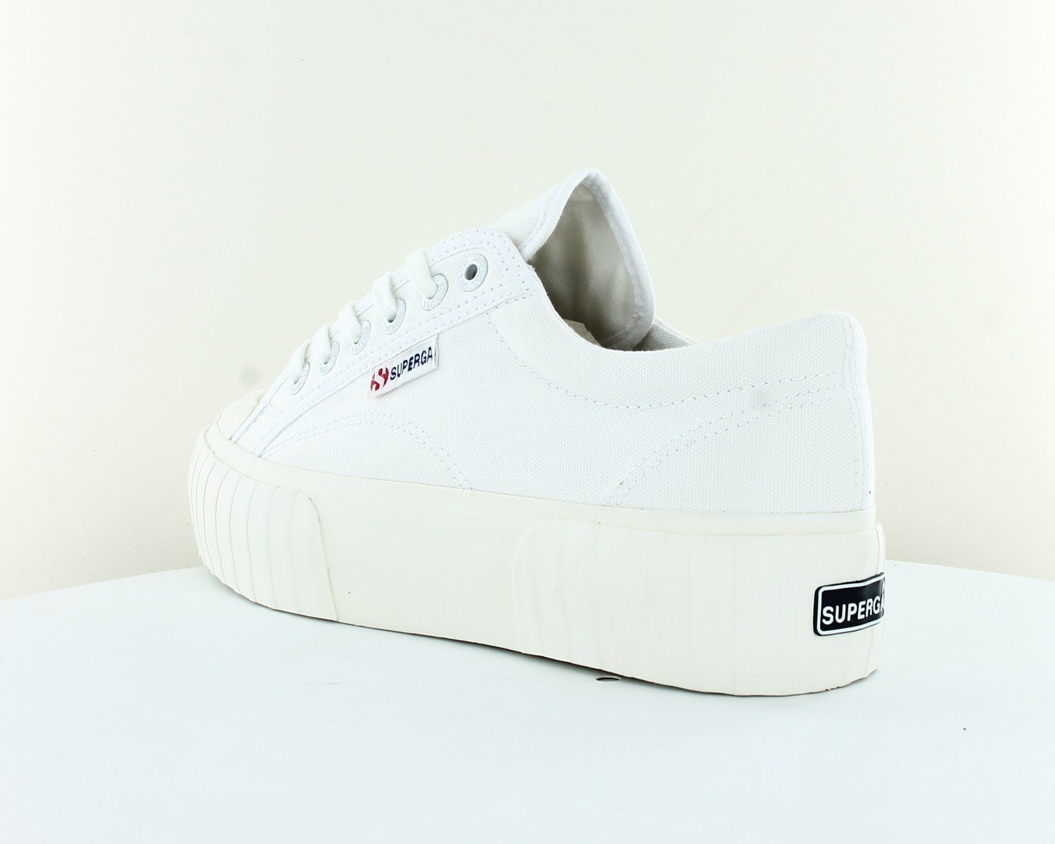 Superga 2631 stripe platform Blanc beige