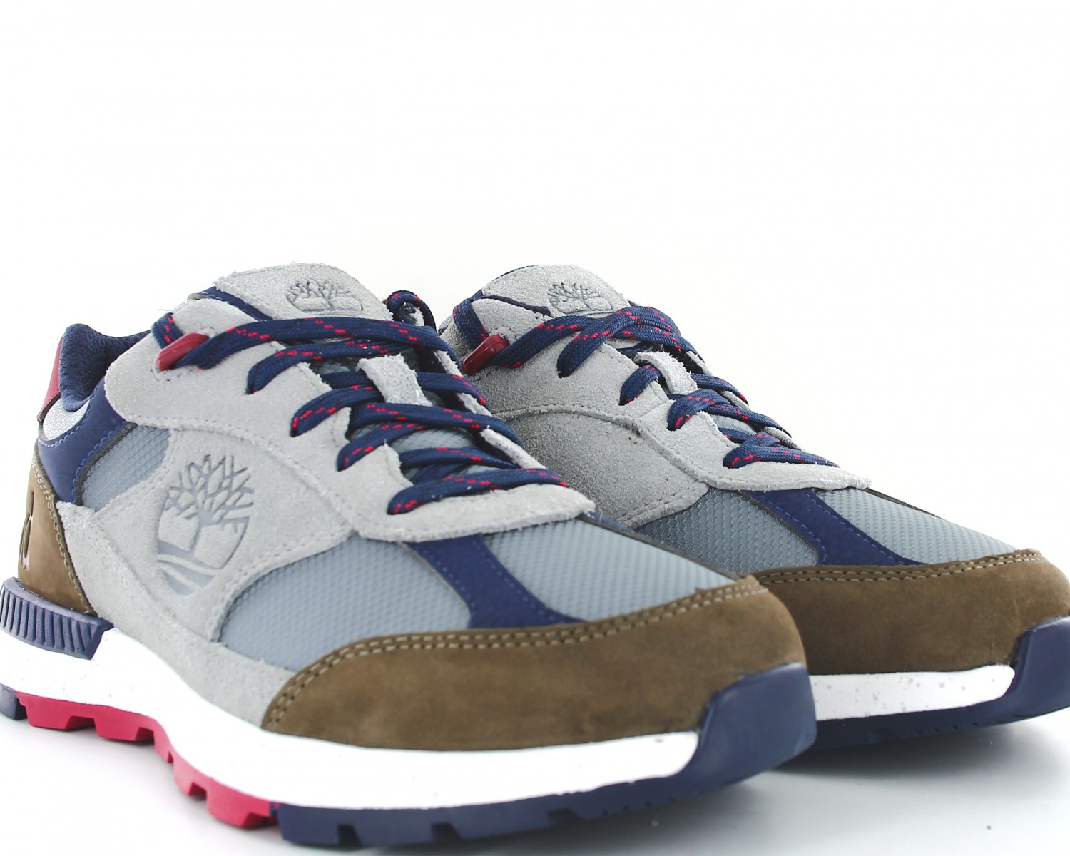 Timberland Field trekker low hiker Gris kaki bleu bordeaux
