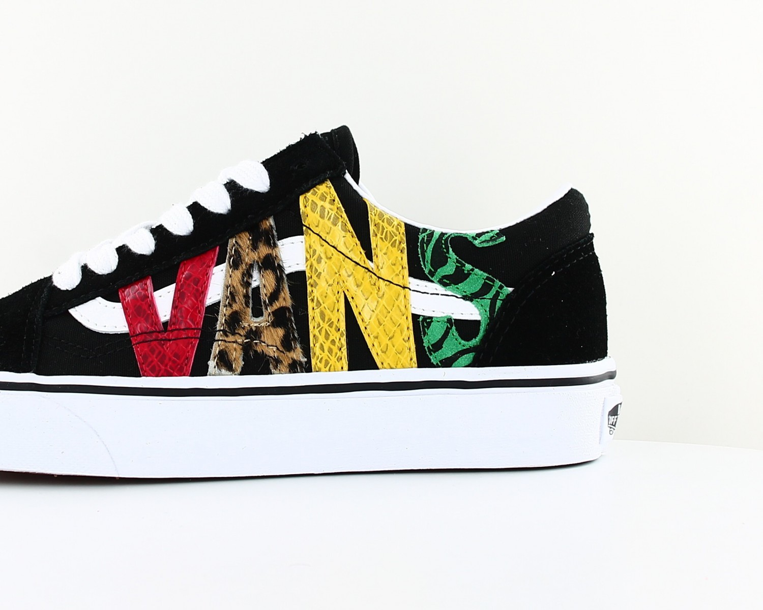 Vans Old skool multi animal Noir blanc rouge jaune vert animal