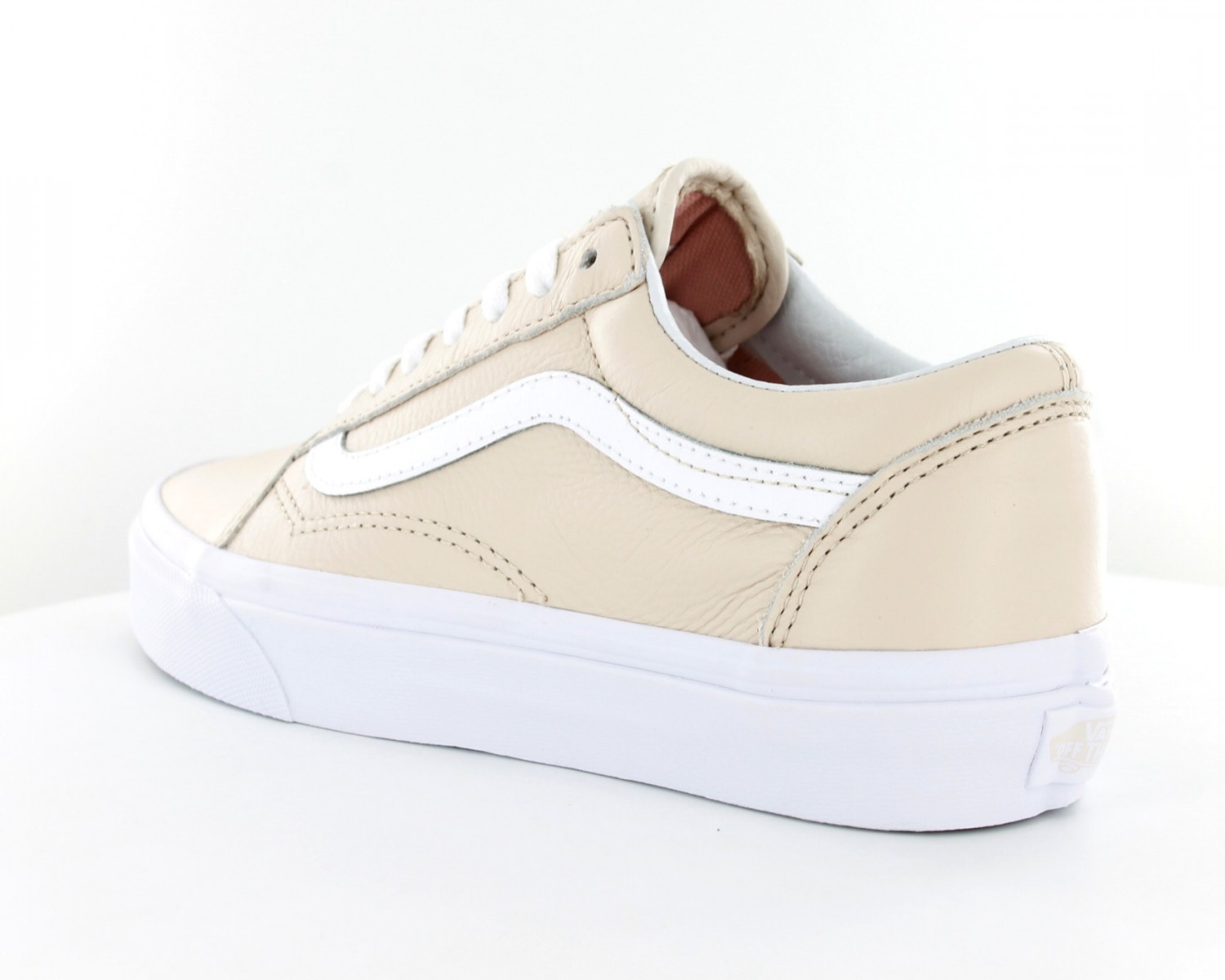 vans old skool cuir beige