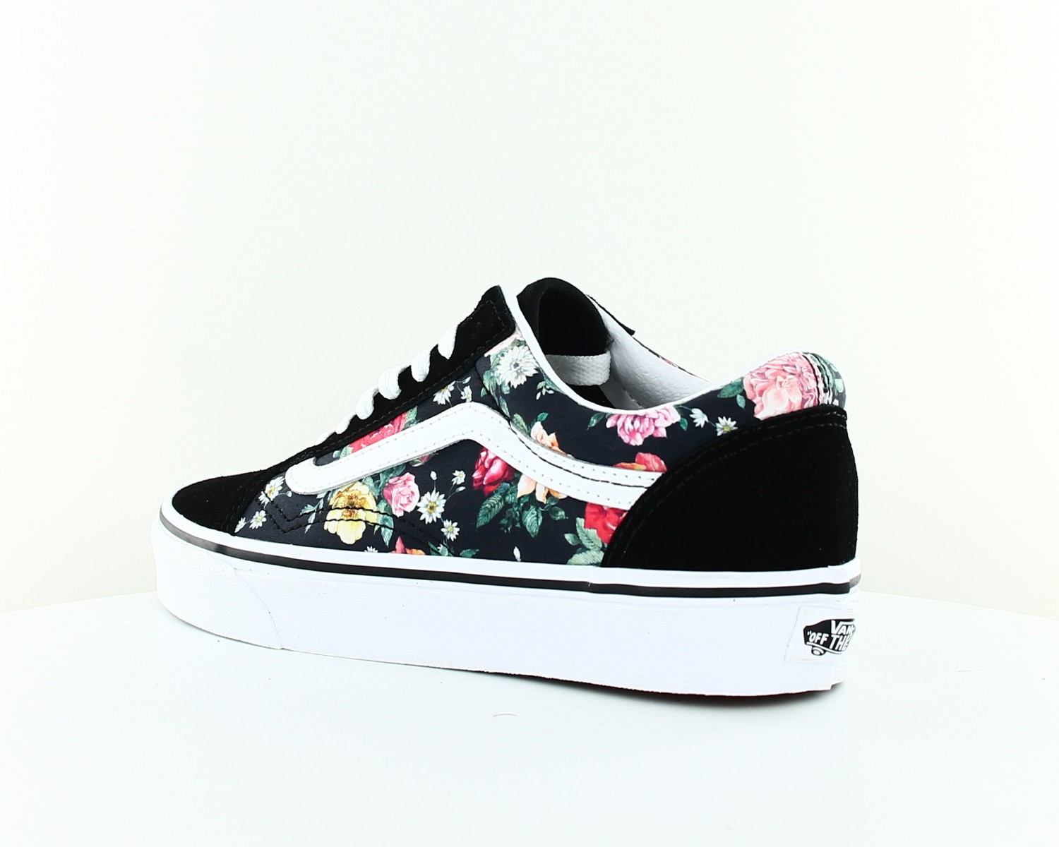 vans floral era noir