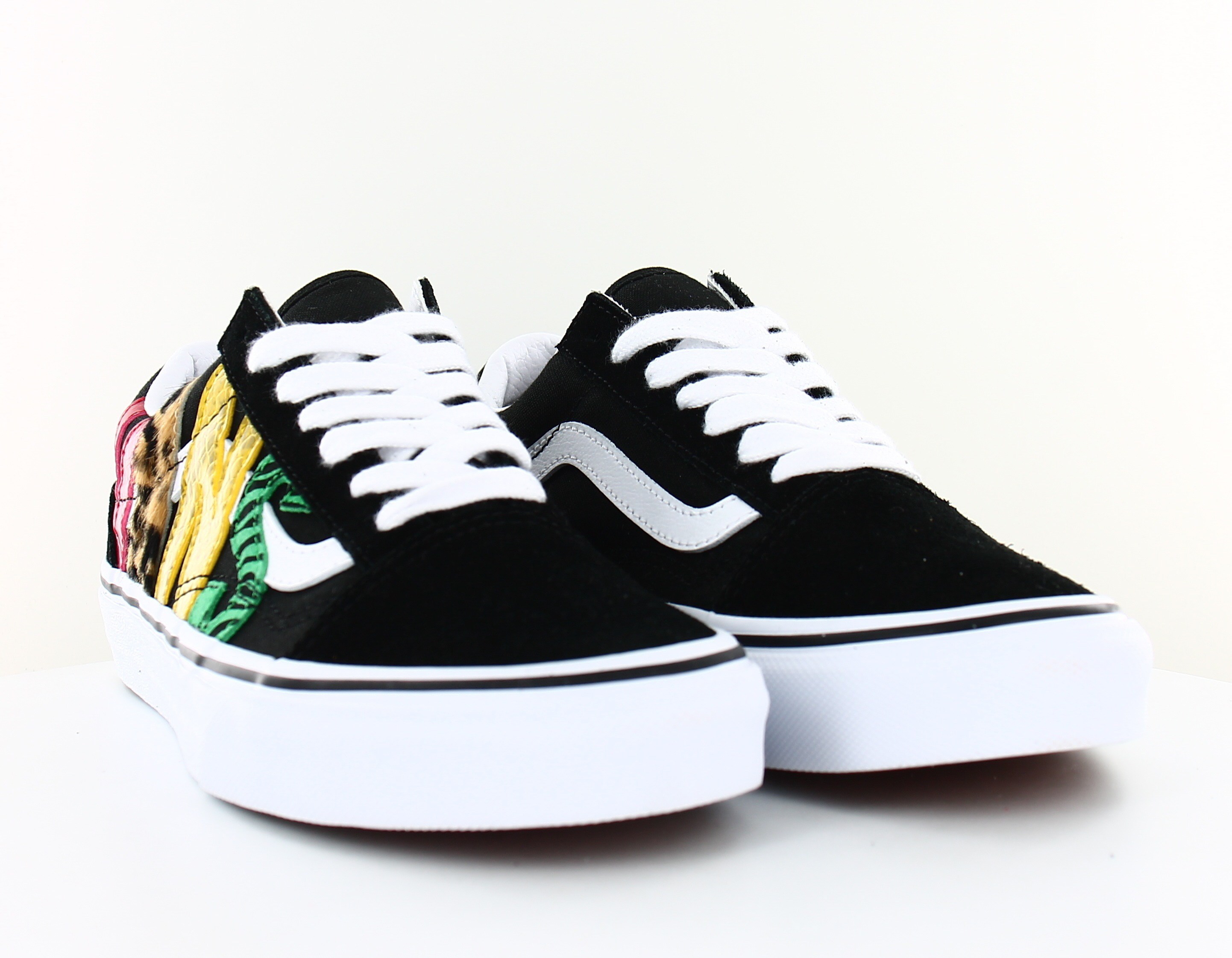 vans old skool bleu jaune vert rouge