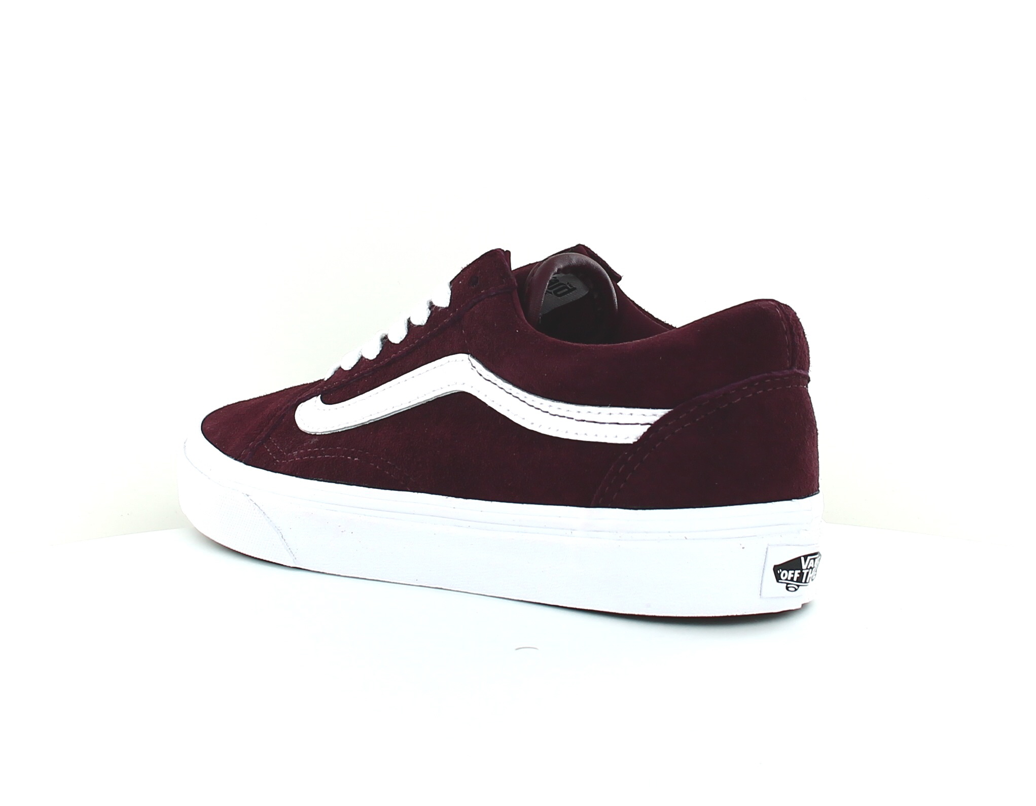 vans bordeau lacet blanc