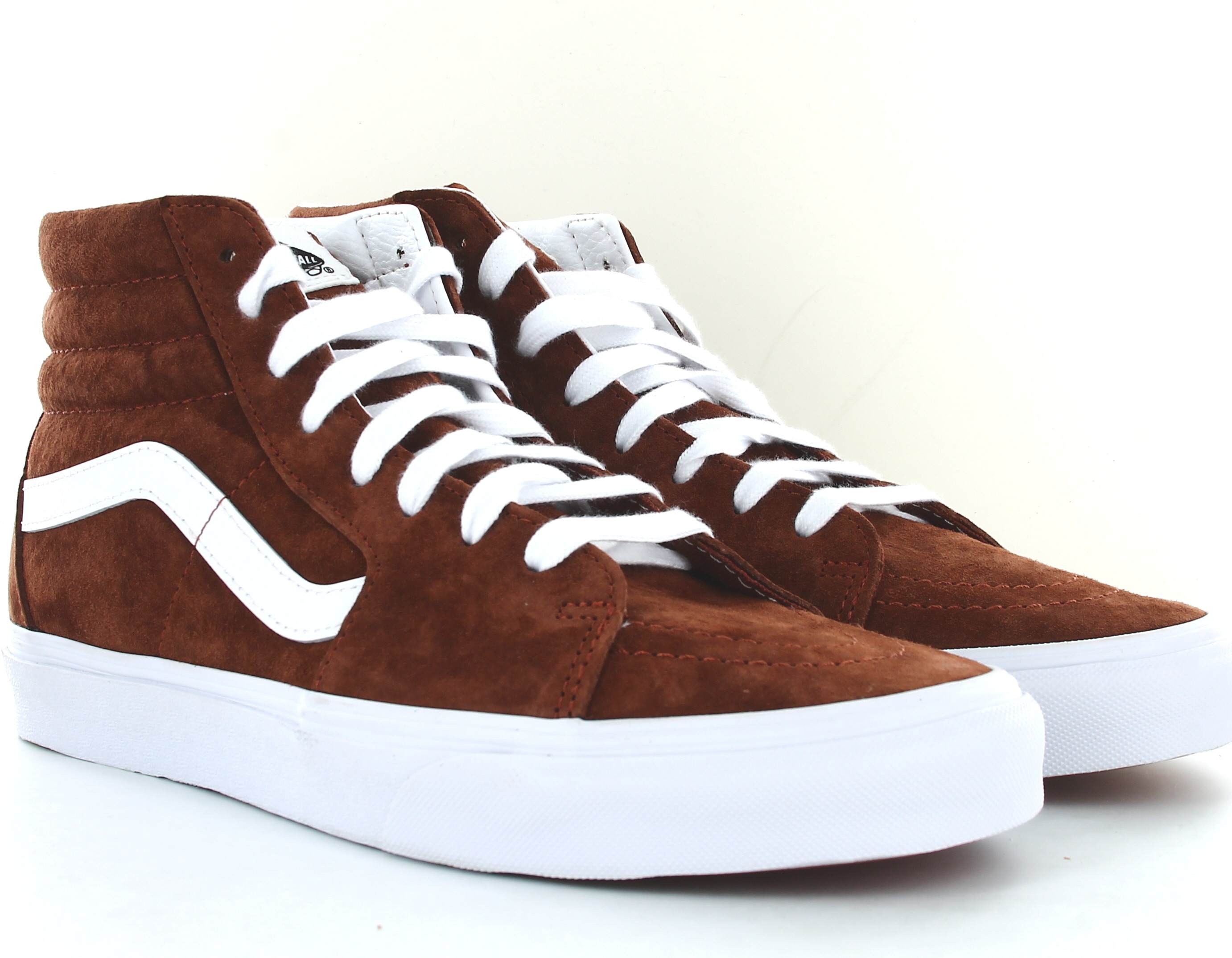Vans SK8 hi pig suede Marron blanc